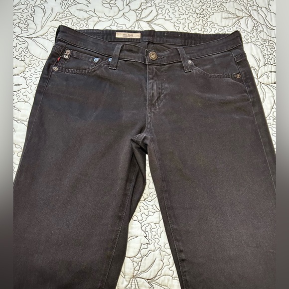 AG THE STILT Cigarette Leg Black Jean with Fringe Edge. Sz 28 - Picture 4 of 15